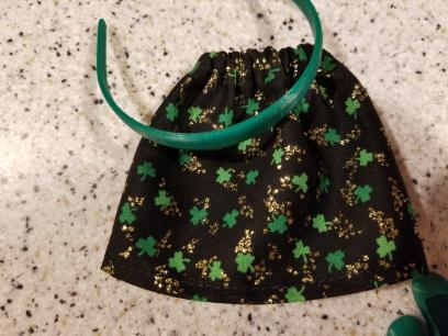 Blythe Gold and Shamrock Print Skirt Close Up